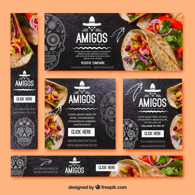 Pack de banners de comida mexicana