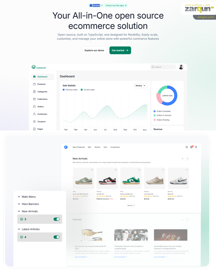 Open source TypeScript ecommerce platform - EverShop
