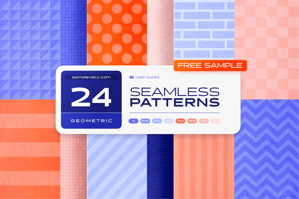 24 Patterns geométricos seamless gratis para diseñadores