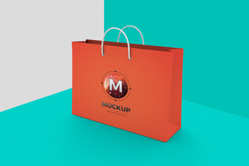 Shopping Bag Mockup on Texture Background