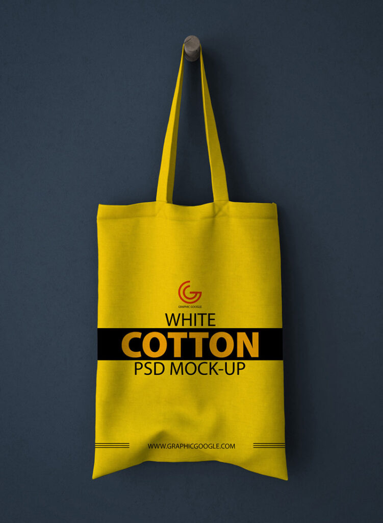 Free White Cotton Bag PSD Mock-up For Graphic Designers