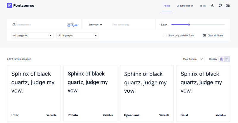 Fontsource te permite usar +1500 fuentes open source directamente en tu proyecto